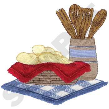 Fringe Bread Basket Machine Embroidery Design