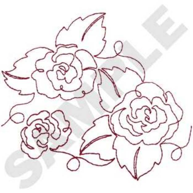 Picture of Rose Pattern Machine Embroidery Design