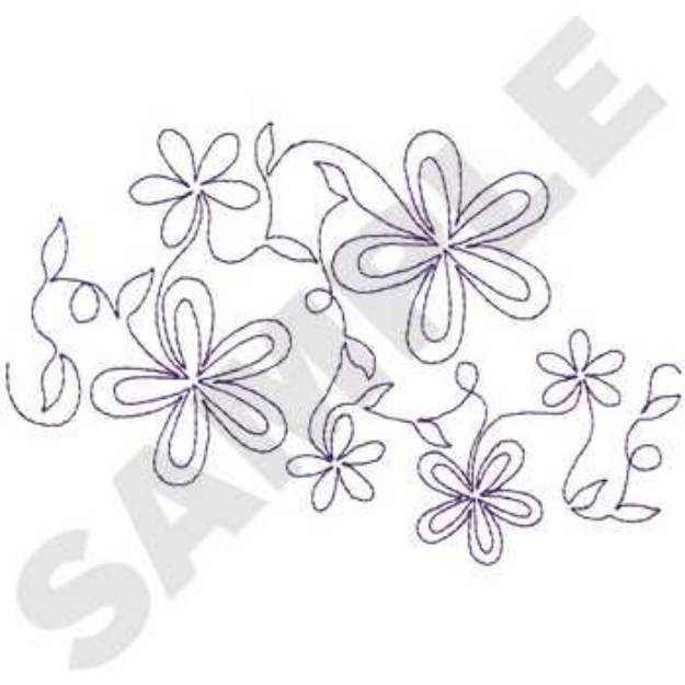 Picture of Flower Outline Pattern Machine Embroidery Design