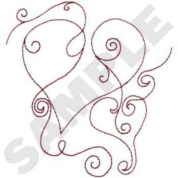 Picture of Swirling Heart Pattern Machine Embroidery Design
