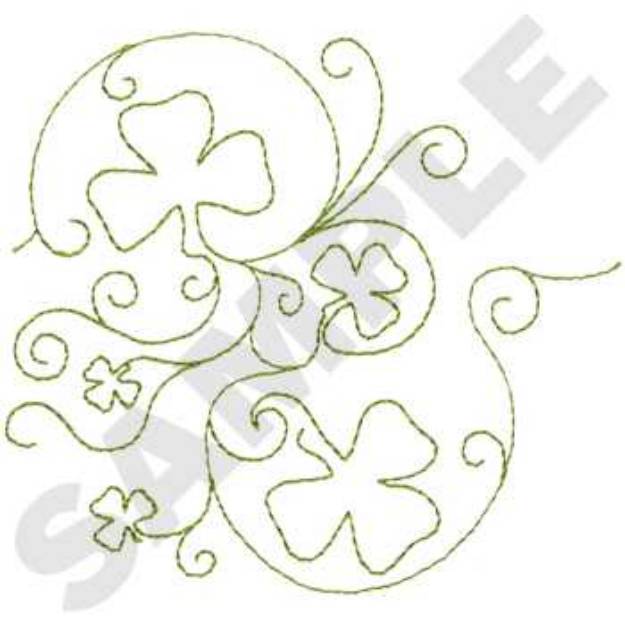Picture of Shamrock Outline Machine Embroidery Design