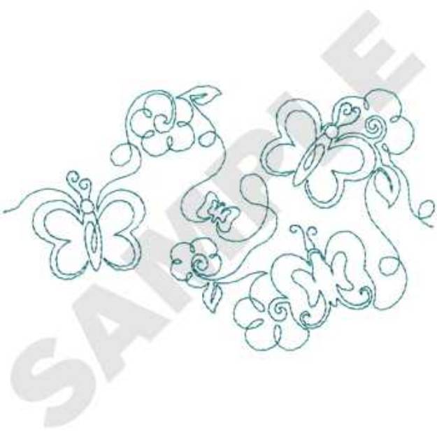 Picture of Swirling Butterflies Machine Embroidery Design