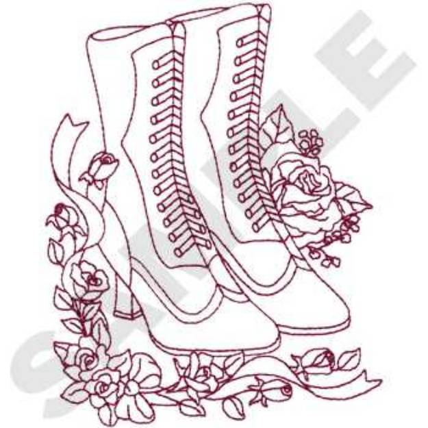 Picture of Victorian Boots Machine Embroidery Design