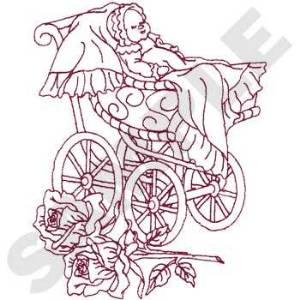 Picture of Victorian Baby Buggy Machine Embroidery Design