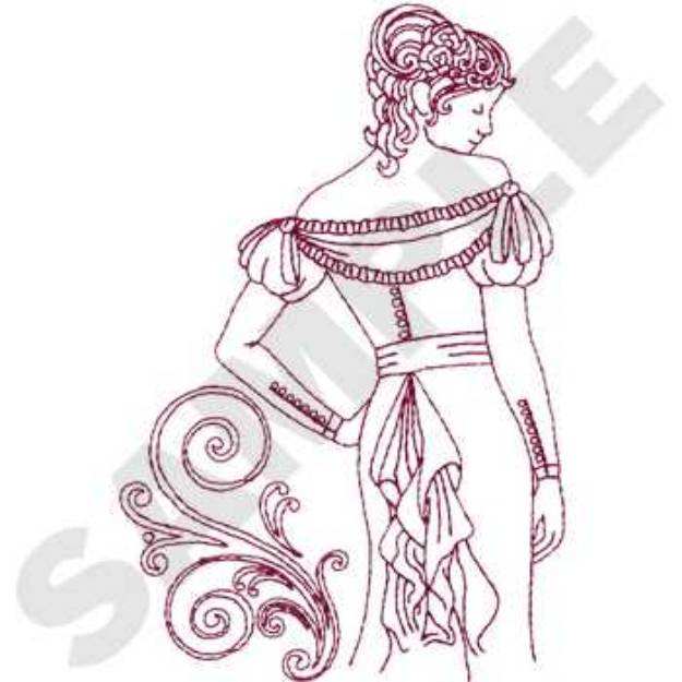 Picture of Victorian Lady Machine Embroidery Design
