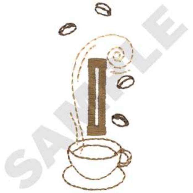 Picture of Coffee Buttonhole Machine Embroidery Design