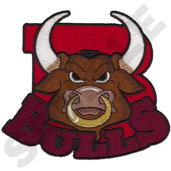 Bull Mascot Machine Embroidery Design