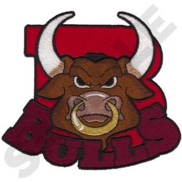 Picture of Bull Mascot Machine Embroidery Design