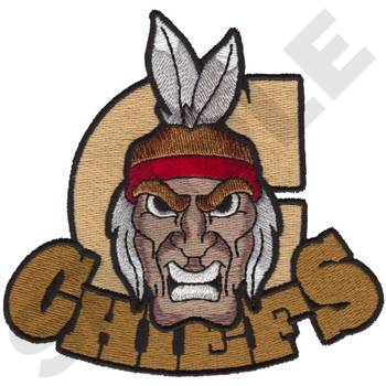 Chiefs Mascot Machine Embroidery Design