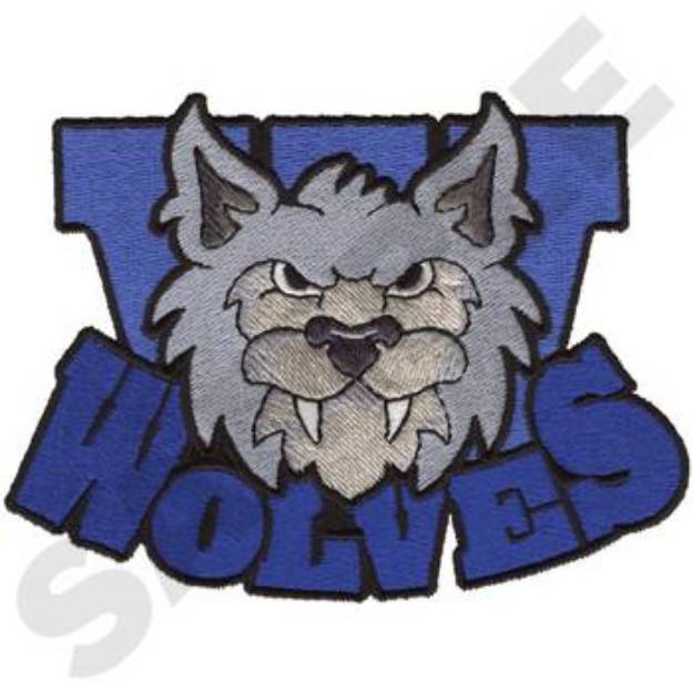 Picture of Wolves Mascot Machine Embroidery Design