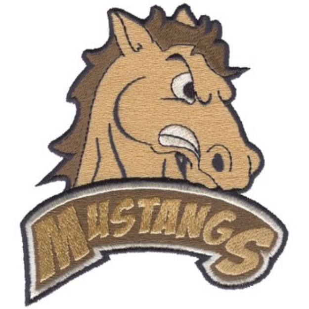 Picture of Mustang Mascot Machine Embroidery Design