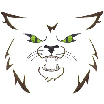 Wildcat Outline Mascot Machine Embroidery Design