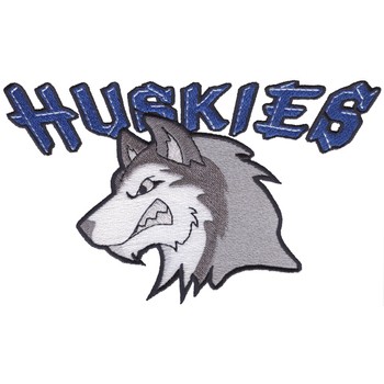 Huskies Logo Machine Embroidery Design