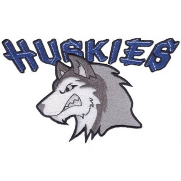 Picture of Huskies Logo Machine Embroidery Design