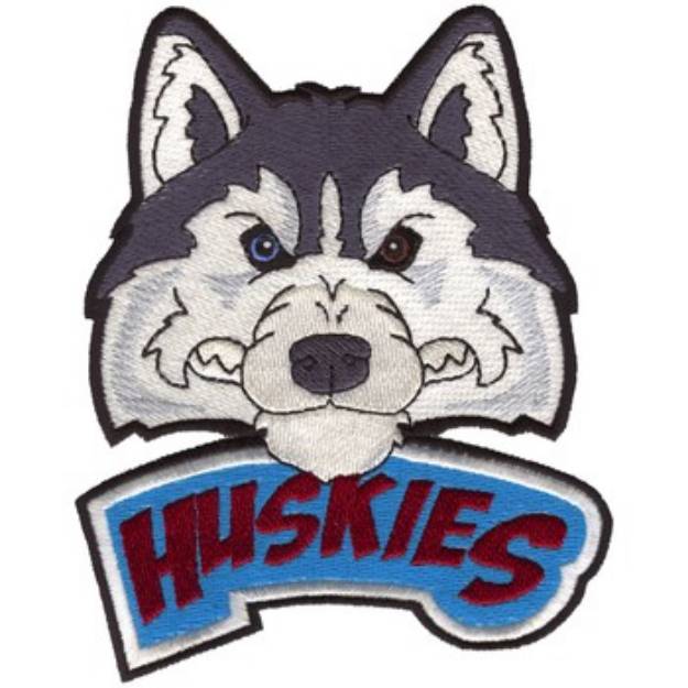 Picture of Huskies Mascot Machine Embroidery Design