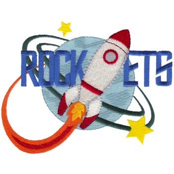 Rockets Emblem Machine Embroidery Design