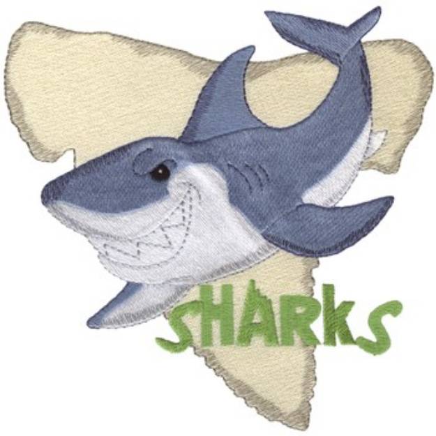 Picture of Sharks Logo Machine Embroidery Design