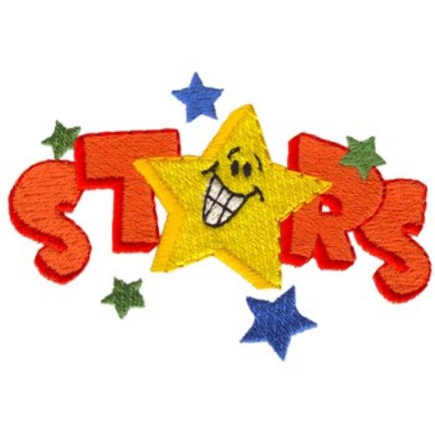 Picture of Stars Mascot Machine Embroidery Design