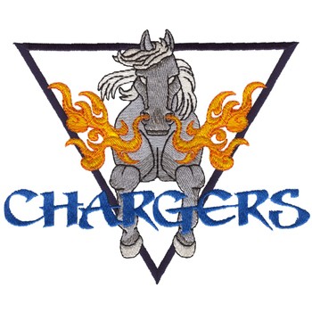Chargers Emblem Machine Embroidery Design