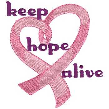 Keep Hope Alive Ribbon Machine Embroidery Design