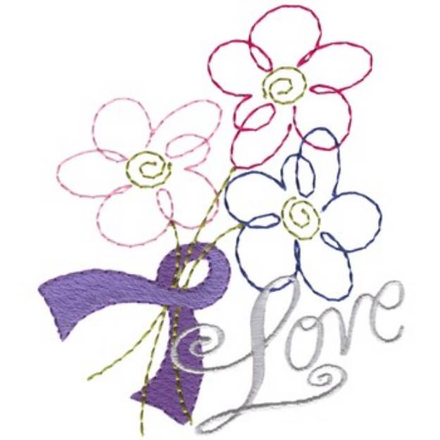 Picture of Love Outline Machine Embroidery Design