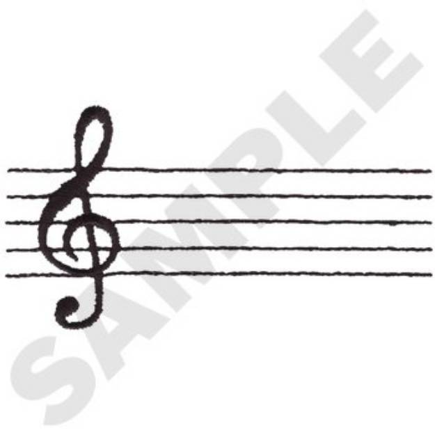 Picture of Music Staff Lines Machine Embroidery Design