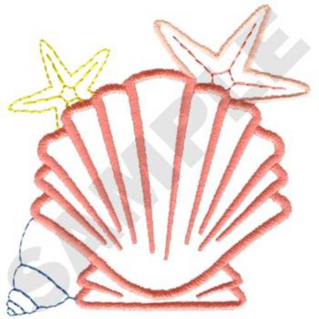 Picture of Sea Shell Machine Embroidery Design