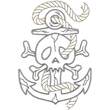 Skull And Anchor Machine Embroidery Design