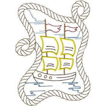Old Ship Machine Embroidery Design