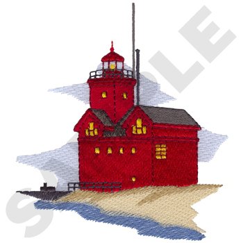 Holland Harbor Lighthouse Machine Embroidery Design