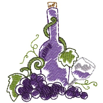 Wine Logo Machine Embroidery Design