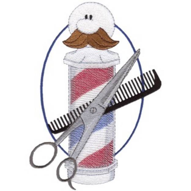 Picture of Barber Shop Machine Embroidery Design