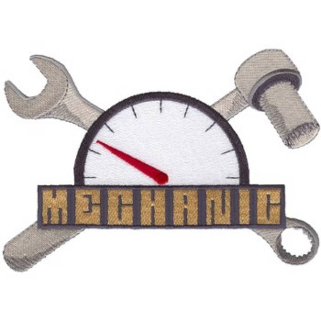 Picture of Mechanic Logo Machine Embroidery Design