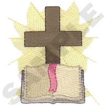 Bible And Cross Machine Embroidery Design