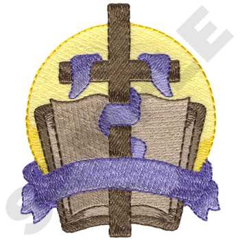 Bible & Banner Machine Embroidery Design