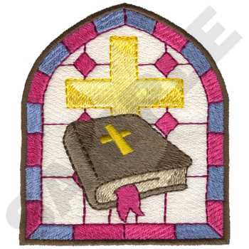 Bible And Stained Glass Machine Embroidery Design