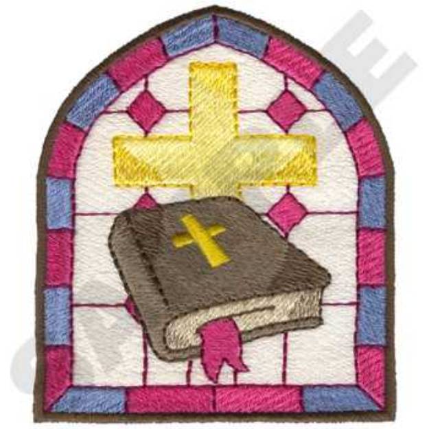 Picture of Bible And Stained Glass Machine Embroidery Design