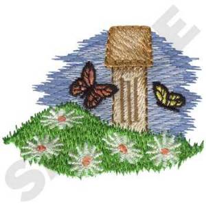 Picture of Butterfly Scene Machine Embroidery Design