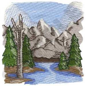 Picture of Mountains Machine Embroidery Design