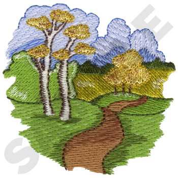 Country Road Machine Embroidery Design