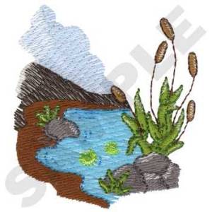 Picture of Pond Scene Machine Embroidery Design