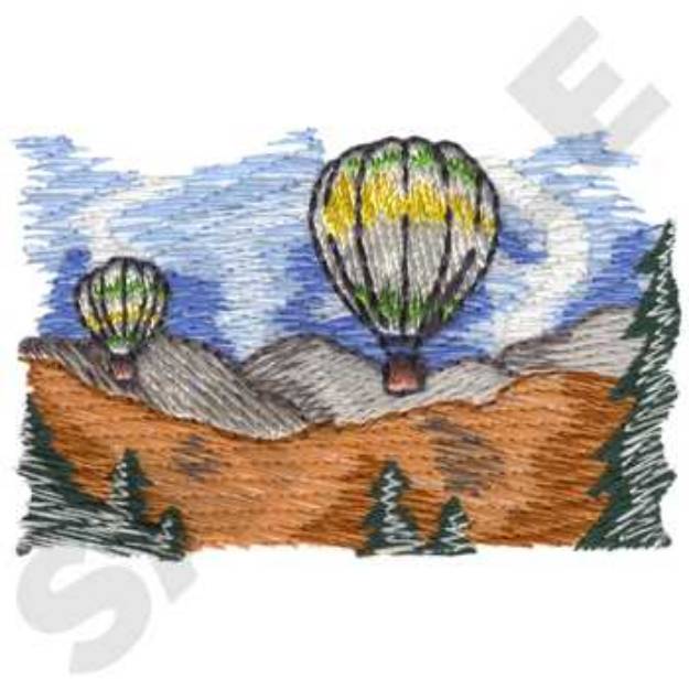 Picture of Hot Air Balloons Machine Embroidery Design