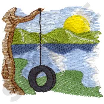 Tree Swing Machine Embroidery Design