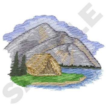 Tent In The Mountains Machine Embroidery Design
