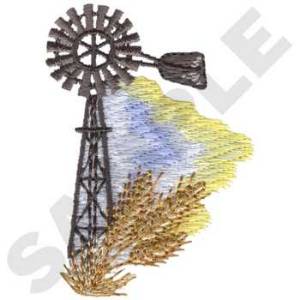 Picture of Windmill And Wheat Machine Embroidery Design