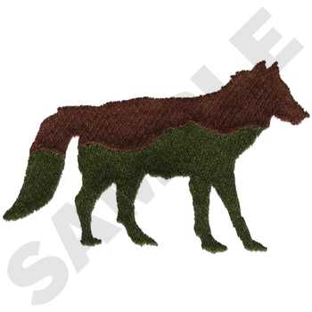 Wolf Silhouette Machine Embroidery Design