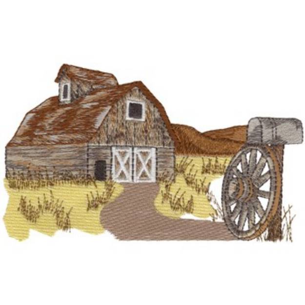 Picture of Barn And Mailbox Machine Embroidery Design