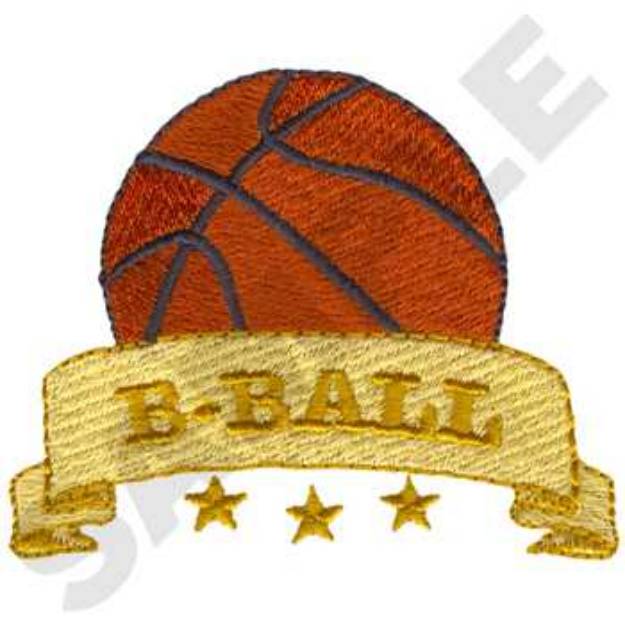 Picture of B-ball Star Machine Embroidery Design