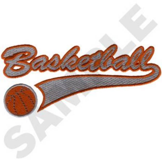 Picture of Basketball Emblem Machine Embroidery Design