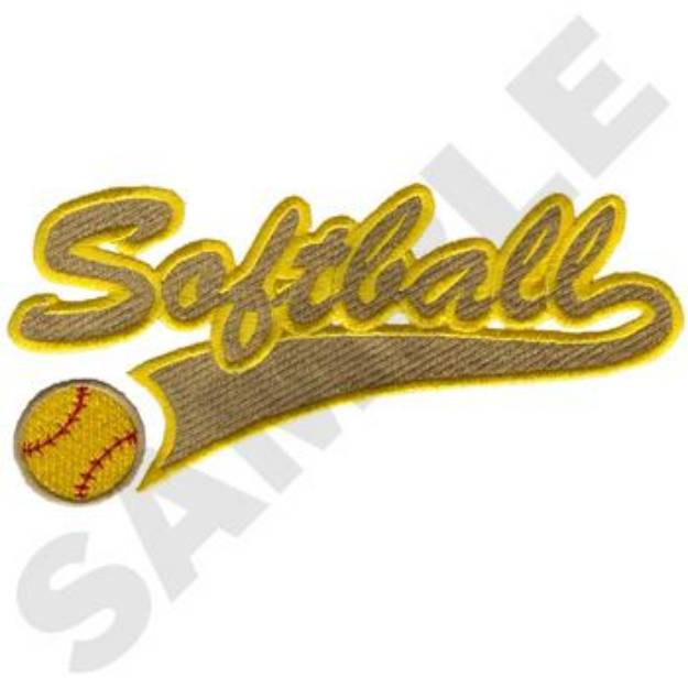 Picture of Softball Emblem Machine Embroidery Design